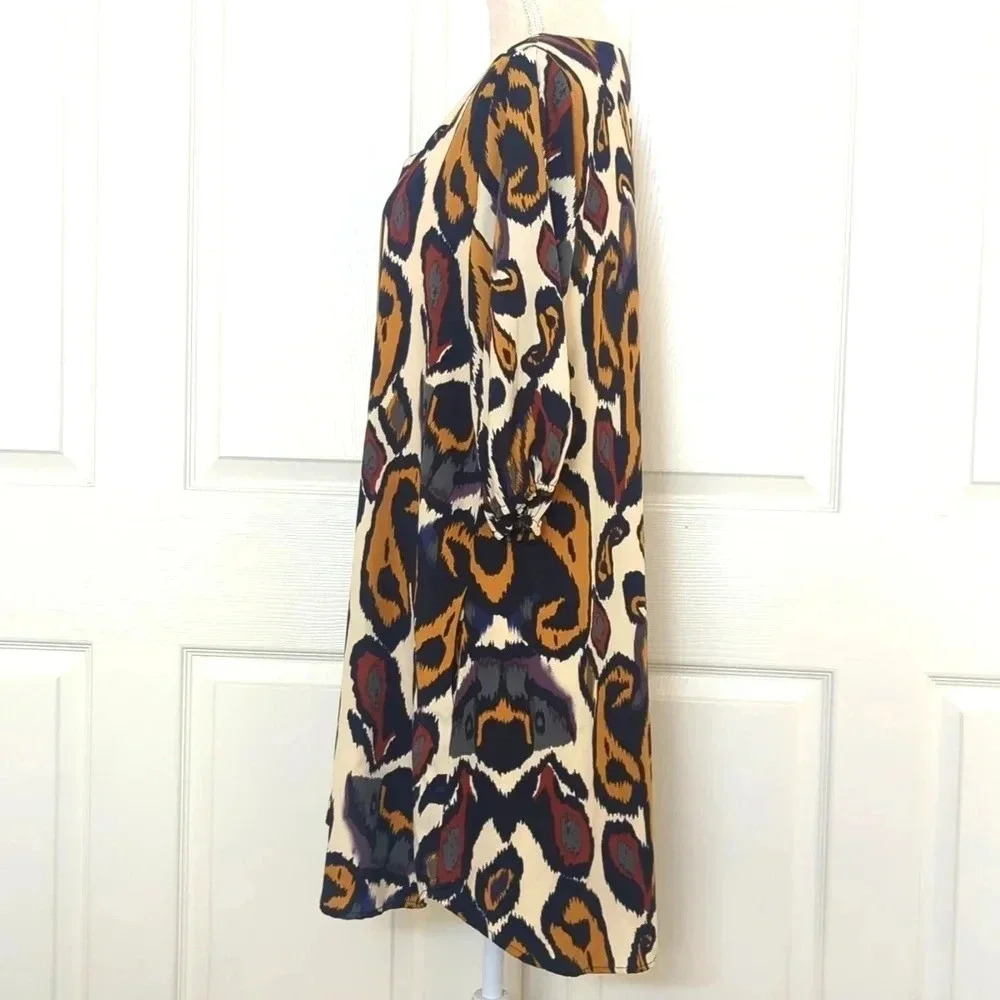 Tyche Dress Womens Puff Sleeve Abstract Printed - Picture 3 of 7